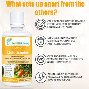 Boost Immunity Improve Memory Sugar Free Food <b>Supplement</b> Multivitamins Drink Oral Liquid Custom Label 100% Vegan Multivitamins - Product Image 4