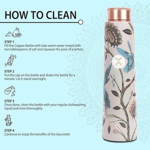 Botella de Agua de Cobre de 1 Litro, Martillada, Ayurvédica, para el Bienestar, Hecha a Mano, con Tapa Hermética, Apta para Beber, Viajar y Hacer Senderismo - Product Image 4