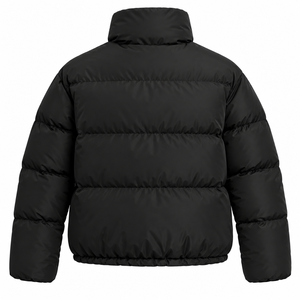 Blouson bomber noir à capuche pour femme, fermeture éclair, décontracté, léger, coupe-vent, rembourrage en coton, coupe classique - Product Image 3