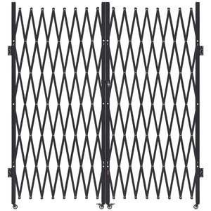 Barrière de sécurité rétractable en acier à double pliage avec roulettes pivotantes à 360 degrés verrouillables pour entrée extérieure piscine-155.12 X - Product Image 1