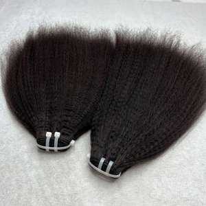 CDYHAIRVN - Paquetes de Cabello Humano Virgen Natural Rizado y Liso, Cabello Indio Crudo con Doble Trama a Máquina, de un Solo Donante, Sin Procesar, Cabello Humano Barato - Product Image 2
