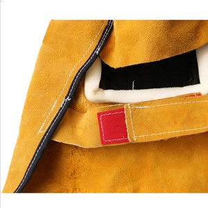High-Temperature Resistant Cowhide Split Leather Welding Hood Flame Retardant Anti-Spatter Heat <b>Insulation</b> Safety Clothing - Product Image 5