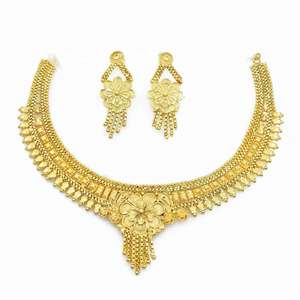 Collares Cortos de Latón con Microincrustaciones de Oro de 14K, 18K y 24K al por Mayor, Joyería de Diseño Tradicional, Collares de Moda, Cadena con Patrón de Flores - Product Image 4