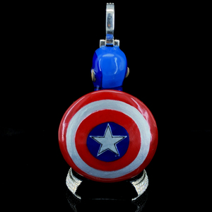 Colgante de Capitán América con Diamantes de Imitación, Accesorio de Joyería Azul, Regalo para Fiesta de Disfraces - Product Image 2
