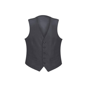 Chaleco Formal Negro para Hombre, Cuello en V, Cierre de un Botón, Color Sólido, Poliéster, para Trajes, Otoño - Product Image 1
