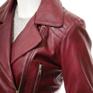 Wholesale Women Genuine <b>Leather</b> <b>Jacket</b> Fashion Biker Moto Outerwear OEM Custom Ladies <b>Real</b> <b>Leather</b> Biker <b>Jacket</b> Motorcycle - Product Image 4