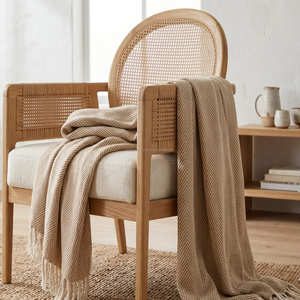 Premium Handloom <b>Woven</b> Bed Throw Rustic Textured Cotton <b>Blanket</b> Wholesale Home Styling Factory - Product Image 3