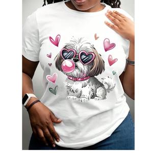 Camiseta de Manga Corta Holgada con Cuello Redondo y Estampado de Letras, Estilo Moderno para Mujer, Proveedor de BD, Nueva Colección 2026 - Product Image 4