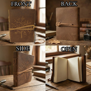 Genuine <b>Leather</b> Notebook Handmade Brown Journal with Tree Emboss Design – Rustic Travel <b>Diary</b> - Product Image 2