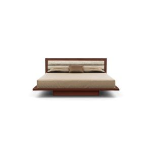 Luxury Solid Teak Wood <b>Platform</b> <b>Bed</b> <b>Frame</b> with Upholstered Headboard Minimalist Contemporary Bedroom Furniture - Product Image 1