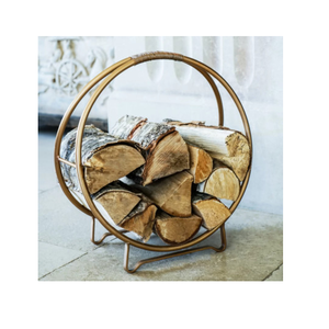 Brass Firewood Holder Best Quality Indoor Fireplace <b>Log</b> <b>Rack</b> for Home & Garden Firewood Holder Customized Sale - Product Image 1