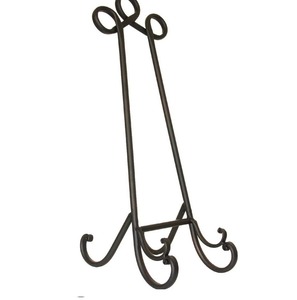 Iron Artist <b>Easel</b> Stand with Curved Legs Traditional Design for Indoor Use Living Room Decor Durable Black Finish - Product Image 1