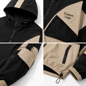 Wholesale Custom Panelled Pullover Quarter Zip <b>Techwear</b> Outerwear Outdoor Drawcord Hem Sleeve Compartments Relaxed Fit <b>Jacket</b> - Product Image 4
