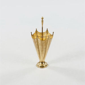 Metal Umbrella Stand With <b>Hammered</b> Finish Suitable For Homes Offices Hotels And Commercial Spaces Umbrella Stand In Gold - Product Image 1