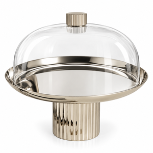 Dôme à chocolat martelé argenté avec poignées dorées pour restaurants, hôtels, mariages et événements – Tailles et couleurs personnalisées disponibles - Product Image 6
