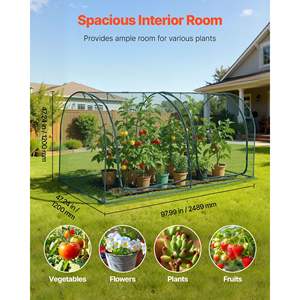 Malla de Jardín Elevada para Exteriores, Resistente al Viento, con Puerta con Cremallera, Fácil de Instalar, 8.1 x 3.9 x 3.9 pies - Product Image 2