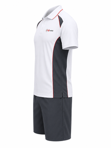 Conjunto Deportivo de Polo para Hombre 4FORCE, Color Blanco y Gris, Secado Rápido, para Verano, con Logotipo Frontal, Camiseta Polo y Pantalones Cortos - Product Image 2