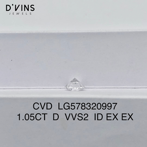 เพชร D'VINS JEWELS 1.05 กะรัต D VVS2 CVD เพชรเลี้ยงในห้องปฏิบัติการ ทรงกลมเจียระไนแบบบริลเลียนท์  นำเข้าจากเมืองสุราษฎร์ สำหรับทำเครื่องประดับ - Product Image 3