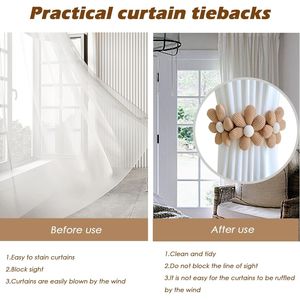 Set di 2 Fermatende Boho a Forma di Girasole, Design Giapponese con Tre Fiori, Graziosi Fermatende per Bastoni e Binari per Tende e Accessori - Product Image 4