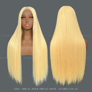 Perruque prêt-à-porter en cheveux humains vietnamiens super doublement étirés sans colle pré-plumés style droit taille complète pour perruque complète en dentelle suisse - Product Image 4