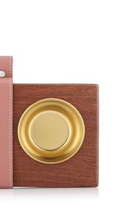 Brûleur d'encens Bakhoor en bois de luxe avec coupelle en laiton et couvercle en cuir, porte-encens Oud arabe, décoration islamique - Product Image 4