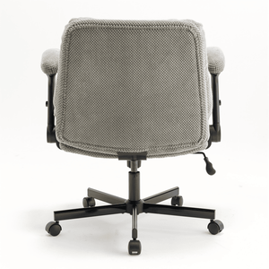 Sedia da Ufficio Regolabile con Seduta in Tessuto Confortevole, Design a Gambe Incrociate Largo, Base Girevole in Nylon - Product Image 6