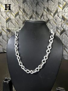 Collar de cadena con símbolo de infinito pavé al por mayor, personalizado, de oro macizo de 10K, 14K, 18K, con diamante cultivado en laboratorio, tipo gargantilla con eslabones en forma de ocho, joyería. - Product Image 3