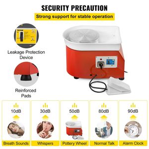 25cm ceramica ceramica ruota 280W piedini regolabili formando macchina scolpire Set arte artigianato argilla fai da te strumento per lavori in ceramica e smalto - Product Image 5