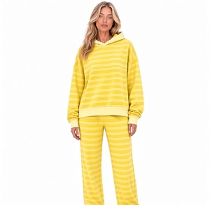 Conjunto de Sudadera y Pantalones Casuales para Mujer, Sudadera Holgada con Hombros Caídos, Pantalones Anchos con Cordón Ajustable, Ropa de Tela Suave Premium - Product Image 2