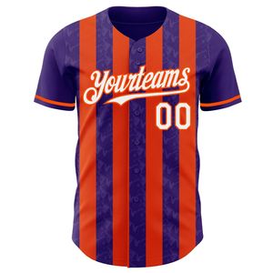 Full Button Short Sleeve Printed Baseball Jersey Breathable 100% Polyester Unisex Team Wear - Product Image 4
