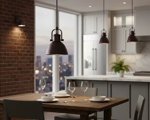Industrial Bronze Dark Brown Brass Pendant Lights with Installation Ceiling Light for Modern Homes and Office Decor - Product Image 4