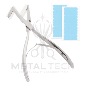 Pince à presser professionnelle en acier inoxydable pour extensions de cheveux, avec coussinet en silicone, pour extensions à bandes adhésives - Product Image 3