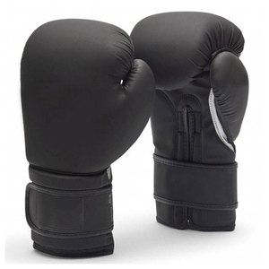 Gants de boxe Econex Sports en cuir PU bleu avec fermeture à boucle, sangle de poignet réglable, impression filigrane pour l'entraînement des adultes - Product Image 1