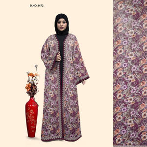 Abaya de luxe en mousseline à manches longues, brodée, longueur ras du sol, idéale pour les occasions festives, à prix abordable – Meilleure vente - Product Image 4