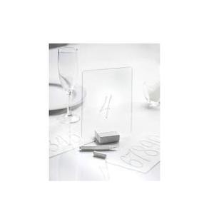 Letreros Modernos de Acrílico Esmerilado Transparente para Números de Mesa, Personalizables con Caligrafía, para Bodas, Eventos, Decoración de Recepciones - Product Image 4