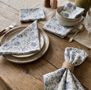 Wholesale Handmade Bagru Print Square Napkin 100% Cotton Eco Friendly Durable Reusable American Style Rustic Farmhouse - Product Image 3