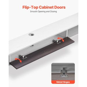 Mobile TV Moderno da Parete da 70 Pollici con Foro per Cavi e Vano Portaoggetti Integrato - Product Image 6