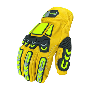 Gants de sécurité anti-choc BSP jaunes, texture lisse, poignet élastique, résistance à la chaleur, antidérapants, 7 oz - Product Image 2