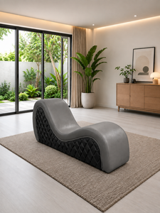 Canapé Exotique Gris Émeraude – Canapé Moderne pour Chambre à Coucher, Hôtel – Fabricant de Tissus Personnalisés – Canapé Lune de Miel 21+ Tantra - Product Image 4