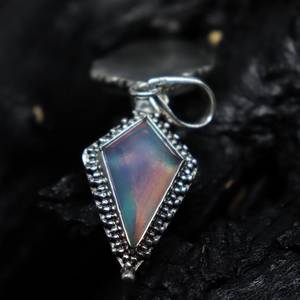 NIKHIL GEMS Aurora Opal <b>Locket</b> Pendant 925 Sterling Silver Plated Handmade Compartment Box Vintage Engagement Third Party - Product Image 3