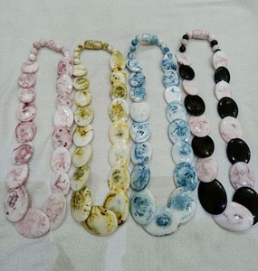 Handmade Vintage Geometric Fashion Resin Beaded <b>Necklace</b> Colorful Lightweight <b>Statement</b> Jewelry Unisex Casual Party Wear - Product Image 1