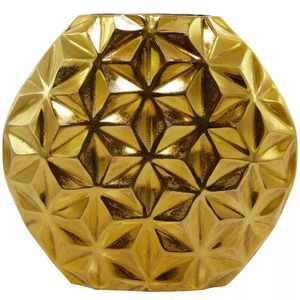 Modern <b>Gold</b> Geometric <b>Vase</b> 13.85 In Width 12.90 In Height Decorative Art Piece - Product Image 5