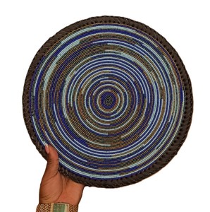High Quality Floral Glass Seed Beaded <b>Table</b> <b>Mat</b> For Event Home Festive Dining Coffee Placemat Stylish Dining Ethnic Ornament - Product Image 4