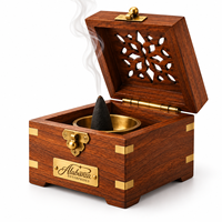 Boîte à encens Bakhoor en bois écologique de luxe avec accessoires en laiton, Oud arabe Mabkhara, aromatique indien, pour la maison, l'hôtel, Ramadan