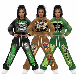 Conjunto Deportivo con Capucha Rosa y Estampado de Calavera y Llamas, Sudadera Larga y Pantalones Deportivos, Ropa Urbana Unisex para Adultos, Casual de Primavera - Product Image 6