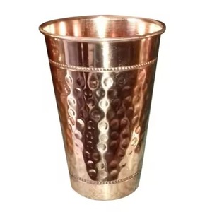 Ensemble de 6 verres à eau en cuivre martelé empilables, tailles assorties de 250 ml à 400 ml, pour le rangement en cuisine - Product Image 5