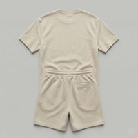 Conjunto Deportivo de Verano para Hombre, Transpirable y de Alta Calidad, Color Leche de Avena, Estilo Urbano Informal, Camiseta de Manga Corta con Cuello Redondo