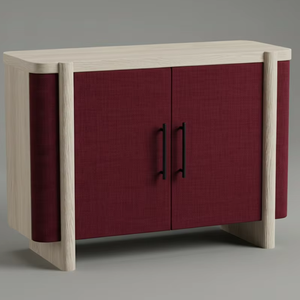 Aparador Moderno de 2 Puertas de Roble Macizo para Sala de Estar - Almacenamiento Resistente al Agua con Diseño Minimalista - Product Image 1