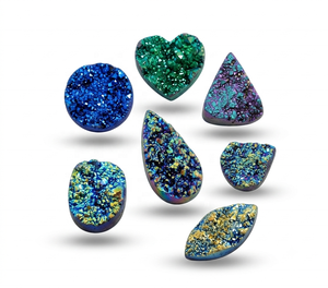 Cabujón de titanio con revestimiento Druzy, piedra preciosa suelta para hacer anillos y colgantes, precio mayorista por gramo, cabujón de formas mixtas - Product Image 2