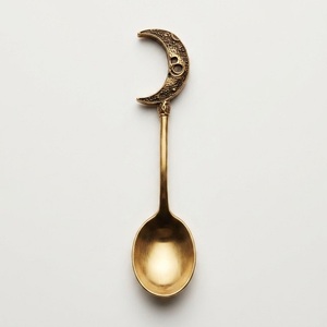 Indian Craftmanship Vintage <b>Pinecone</b> Handle Serving Spoon Matte Metal Flatware Decorative Utensil for Presents - Product Image 6